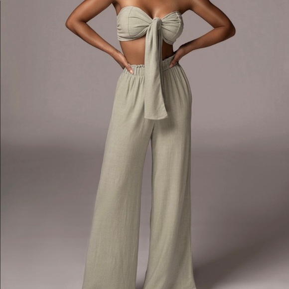 JLUXLABEL Pants - JLUX LABEL More Love Sage Linen Set